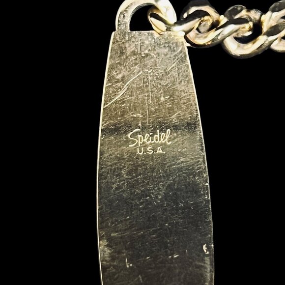 Speidel USA Gold Tone Curb Chain Identity Bracelet - Engraved Brad (5352) - Picture 7 of 8